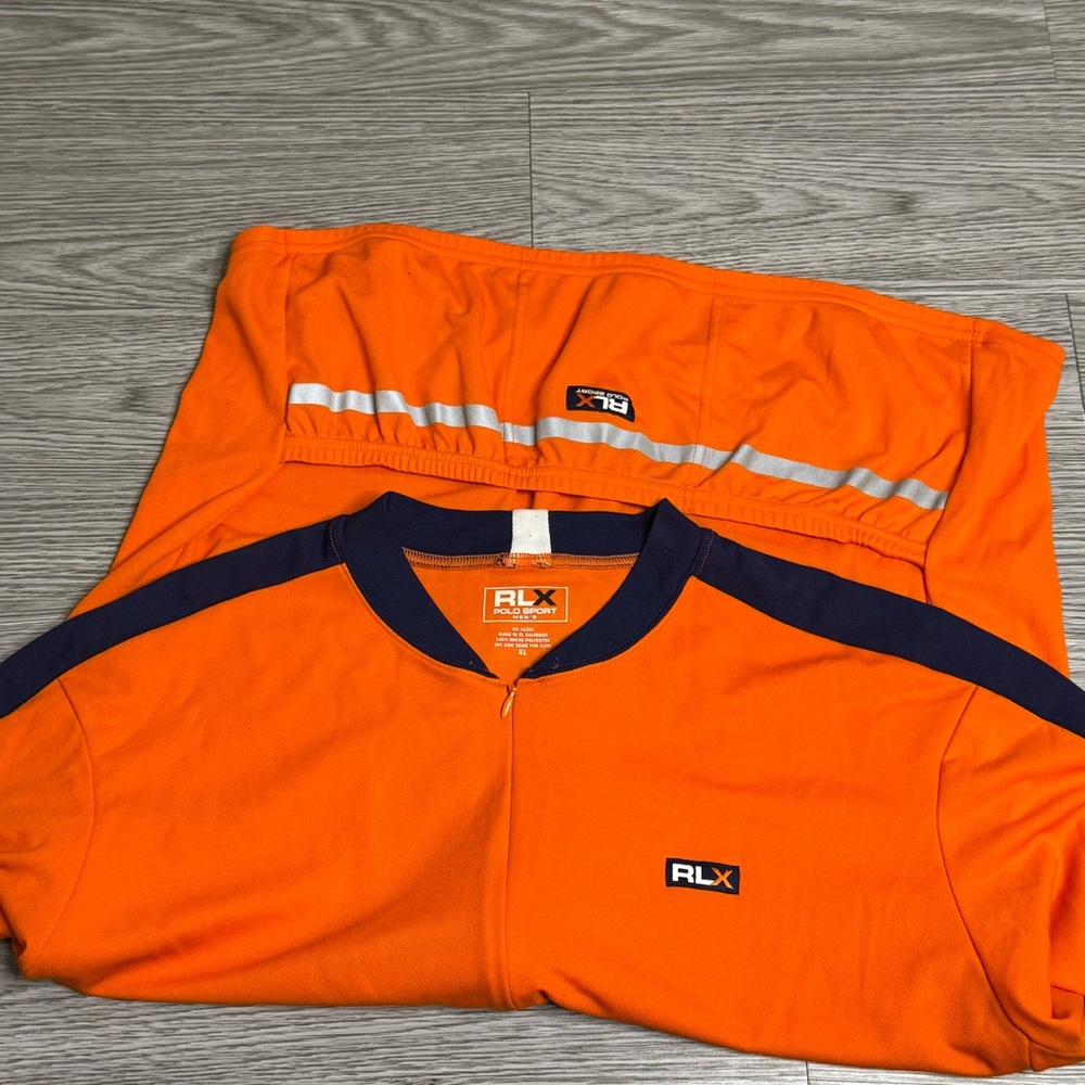 Polo Sport RLX Cycling Jersey Mens Size Sz XL 3/4 Zip Orange